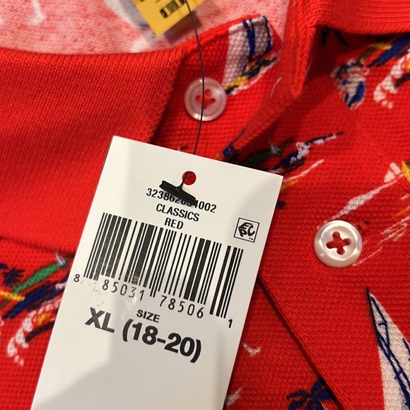 Polo Ralph Lauren Boys Sailboat Cotton Mesh Red Polo Shirt NWT Medium & X-Large - Picture 5 of 7